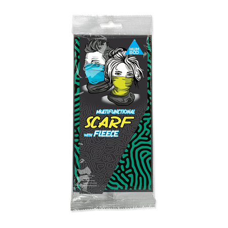 Multifunctional scarf with fleece - Green Fingerprints (SCF.19) - in a single polypack