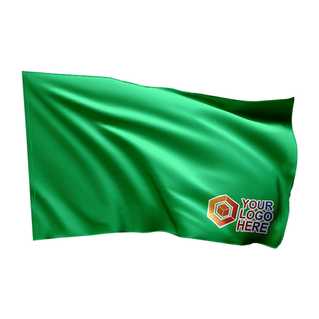 Flaga kartingowa - zielona z Twoim logo (15x15)