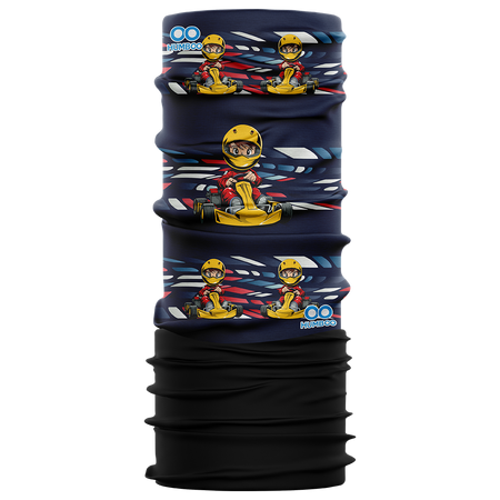 Children's multifunctional scarf with fleece - Karting Boy (SKF.11)