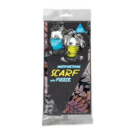 Multifunctional scarf with fleece - Leaves (SCMF.06) - in a single polypack