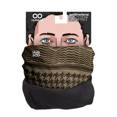 Multifunctional scarf with fleece - Kefia Coyote Brown (SCMF.30)