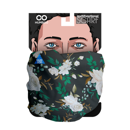 Multifunctional scarf - White Roses (SC.22)