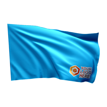 Flaga kartingowa - niebieska z Twoim logo (15x15)