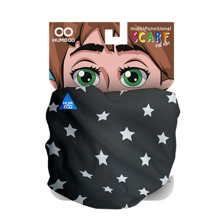 Children's multifunctional scarf - White Stars (SK.07)