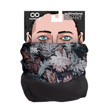 Multifunctional scarf with fleece - Leaves (SCMF.06)