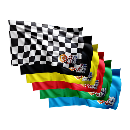 Zestaw flag kartingowych z Twoim logo (15x15)