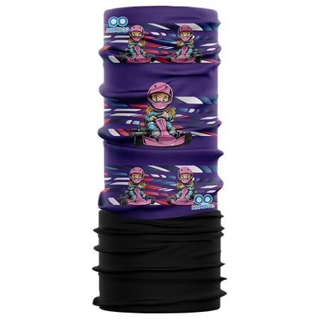 Children's multifunctional scarf with fleece - Karting Girl (SKF.12) - in a collective package