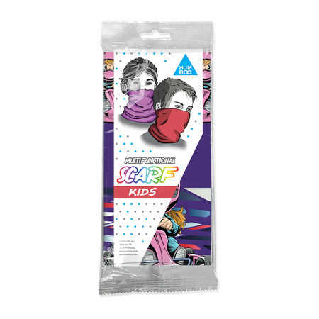 Children's multifunctional scarf with fleece - Karting Girl (SKF.12) - in a single polypack
