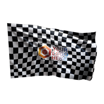 Karting flag - chequered with your logo (25x25)