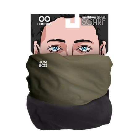 Komin wielofunkcyjny na szyję z polarem - Dark Khaki (SCMF.10)