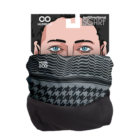 Multifunctional scarf with fleece - Kefia Grey (SCMF.32)