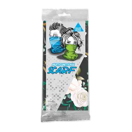 Multifunctional scarf - White Roses (SC.22) - in a single polypack