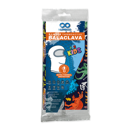 Snow 225 - kominiarka termoaktywna dziecięca - Dinosaurs (KIDS.30) - w foliowym opak. pojedynczym