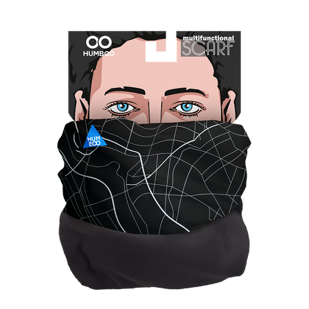 Multifunctional scarf with fleece - Street Map (SCF.16)
