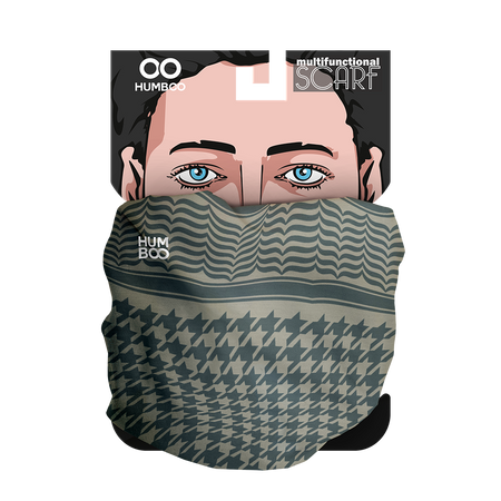 Multifunctional scarf - Kefia Grey Olive (SCM.28)