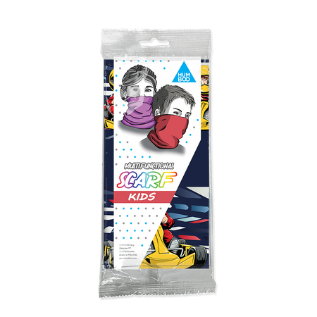 Children's multifunctional scarf with fleece - Karting Boy (SKF.11) - in a single polypack