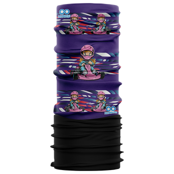 Children's multifunctional scarf with fleece - Karting Girl (SKF.12)