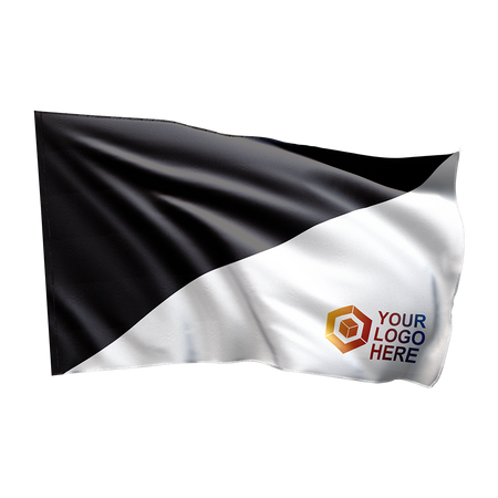 Karting flag – black and white with your logo (15x15)
