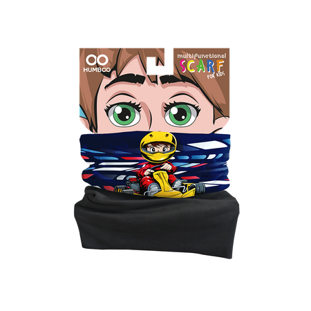 Children's multifunctional scarf with fleece - Karting Boy (SKF.11)