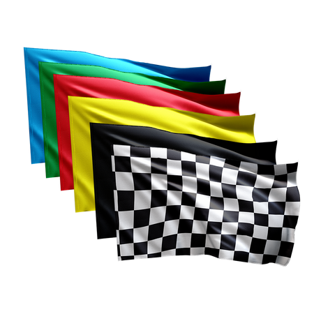 Set of karting flags