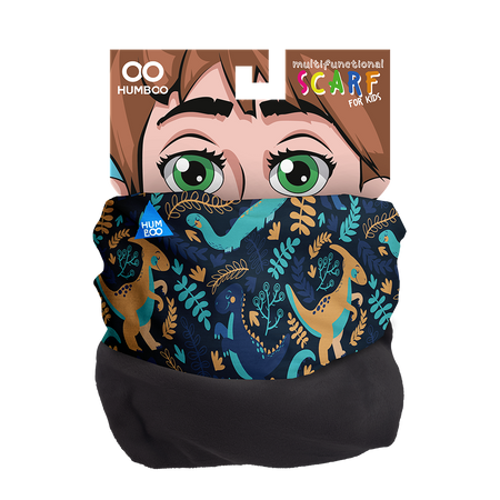 Children's multifunctional scarf with fleece - Jurassic (SKF.02)