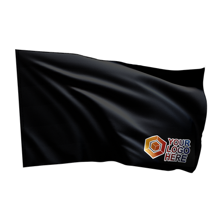 Karting flag – black with your logo (15x15)
