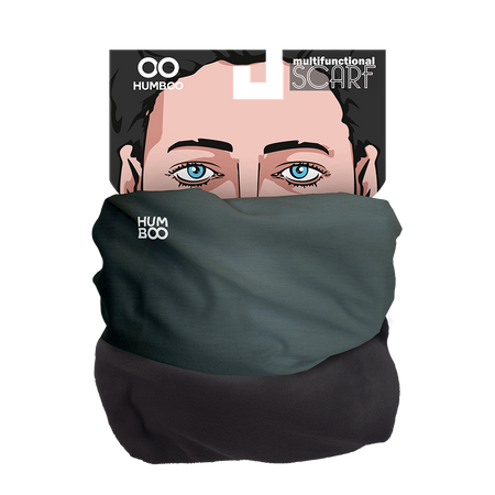 Multifunctional scarf with fleece - Dark Charcoal (SCMF.13)