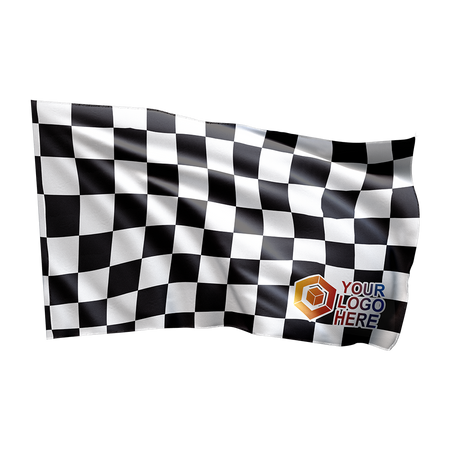 Karting flag - chequered with your logo (15x15)