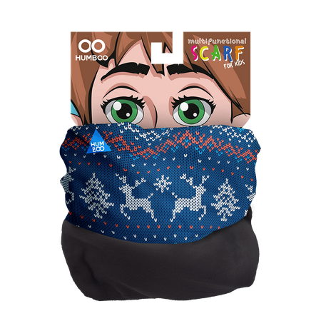 Children's multifunctional scarf with fleece - Strikking (SKF.03)