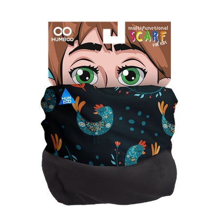 Children's multifunctional scarf with fleece - Chickens (SKF.06)
