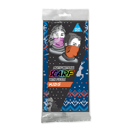 Children's multifunctional scarf with fleece - Strikking (SKF.03) - in a single polypack